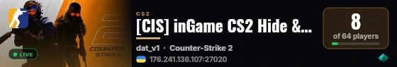 [CIS] inGame CS2 Hide & Seek [VIP][128tick] live status badge