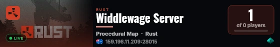 Widdlewage Server live status badge