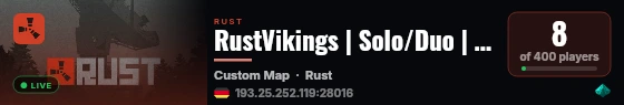RustVikings | Solo/Duo | Wednesdays | FULLWIPE 16/09 17:00CEST live status badge
