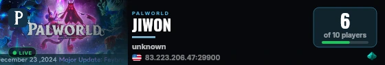 JIWON live status badge