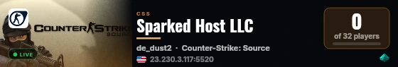 Sparked Host LLC live status badge