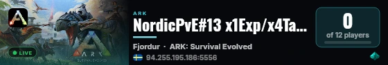 NordicPvE#13 x1Exp/x4Tame/NoMods/NoWipes/Since2015 - (v358.24) live status badge