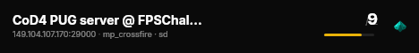 CoD4 PUG server @ FPSChallenge.eu live status badge
