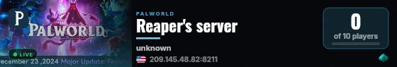 Reaper's server live status badge