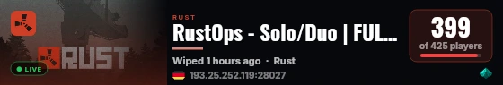 RustOps - Solo/Duo | FULLWIPE 20/09 20.09 09/20 live status badge