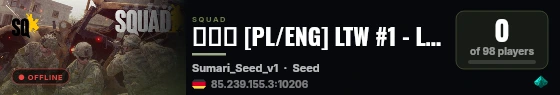 ✹↯✭ [PL/ENG] LTW #1 - Lead The Way polski serwer <RangersPL> | MySquadStats live status badge
