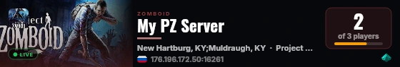 My PZ Server live status badge