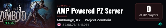 AMP Powered PZ Server live status badge