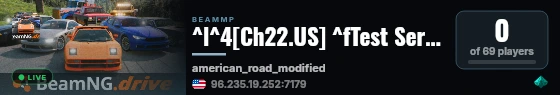 ^l^4[Ch22.US] ^fTest Server 2 (for Roleplay/Sim) ^r^o^b| [Guest Saves] [RP] [XL Map] [Day/Night] [Weather] [Hardcore] [NPCs] [Truck Sim] [Racing Sim] live status badge