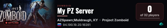 My PZ Server live status badge