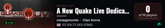 A New Quake Live Dedicated Server - 250Hz Test live status badge