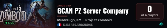 GCAN PZ Server Company live status badge