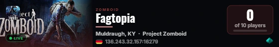 Fagtopia live status badge