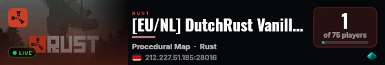 [EU/NL] DutchRust Vanilla | Original live status badge
