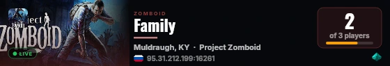 Family live status badge