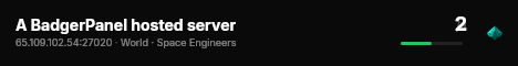 A BadgerPanel hosted server live status badge