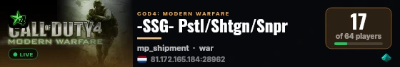 -SSG- Pstl/Shtgn/Snpr live status badge
