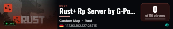 Rust+ Rp Server by G-Portal.com live status badge