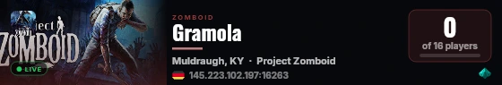Gramola live status badge