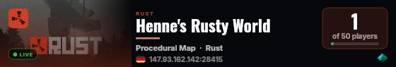 Henne's Rusty World live status badge