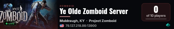 Ye Olde Zomboid Server live status badge