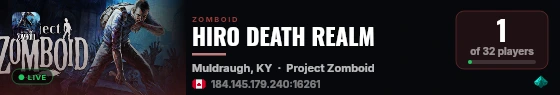 HIRO DEATH REALM live status badge