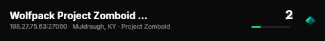 Wolfpack Project Zomboid Server live status badge