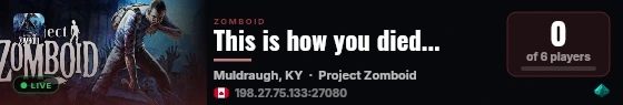 This is how you died... live status badge