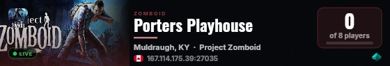 Porters Playhouse live status badge