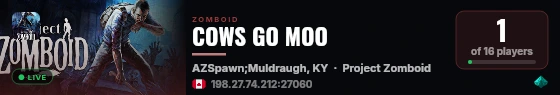 COWS GO MOO live status badge