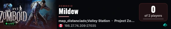 Mildew live status badge