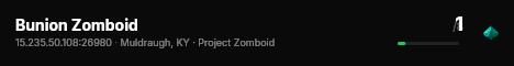 Bunion Zomboid live status badge