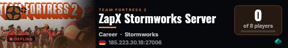 ZapX Stormworks Server live status badge