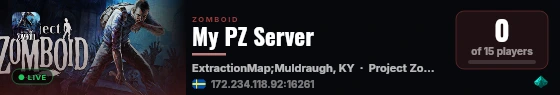 My PZ Server live status badge