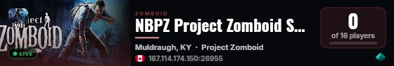 NBPZ Project Zomboid Server live status badge