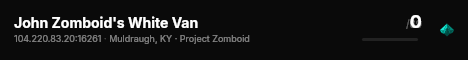 John Zomboid's White Van live status badge