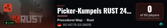 Picker-Kumpels RUST 24/7 live status badge