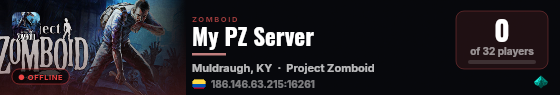 My PZ Server live status badge