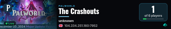 The Crashouts live status badge