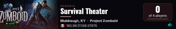 Survival Theater live status badge