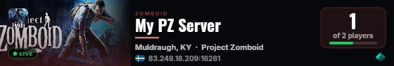 My PZ Server live status badge
