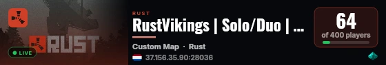 RustVikings | Solo/Duo | Sundays | FULLWIPE 20/09 17:00CEST live status badge