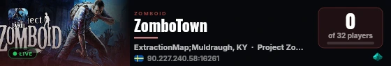 ZomboTown live status badge