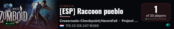 [ESP] Raccoon pueblo live status badge