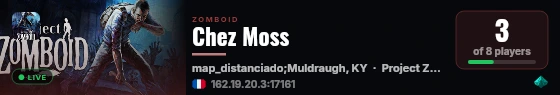 Chez Moss live status badge