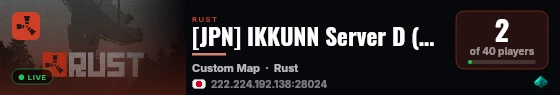 [JPN] IKKUNN Server D (Tokyo) |Japan PvE [ASIA] live status badge