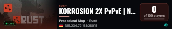 KORROSION 2X PvPvE | No BP Wipes | Raidable Bases | Zombies live status badge