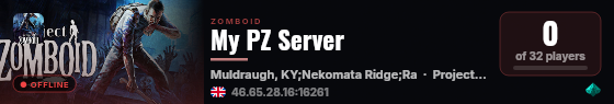 My PZ Server live status badge