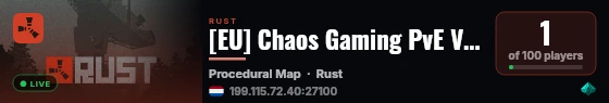 [EU] Chaos Gaming PvE Vanilla + | NO DECAY | CUSTOM EVENTS | live status badge