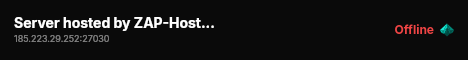 Server hosted by ZAP-Hosting.com live status badge